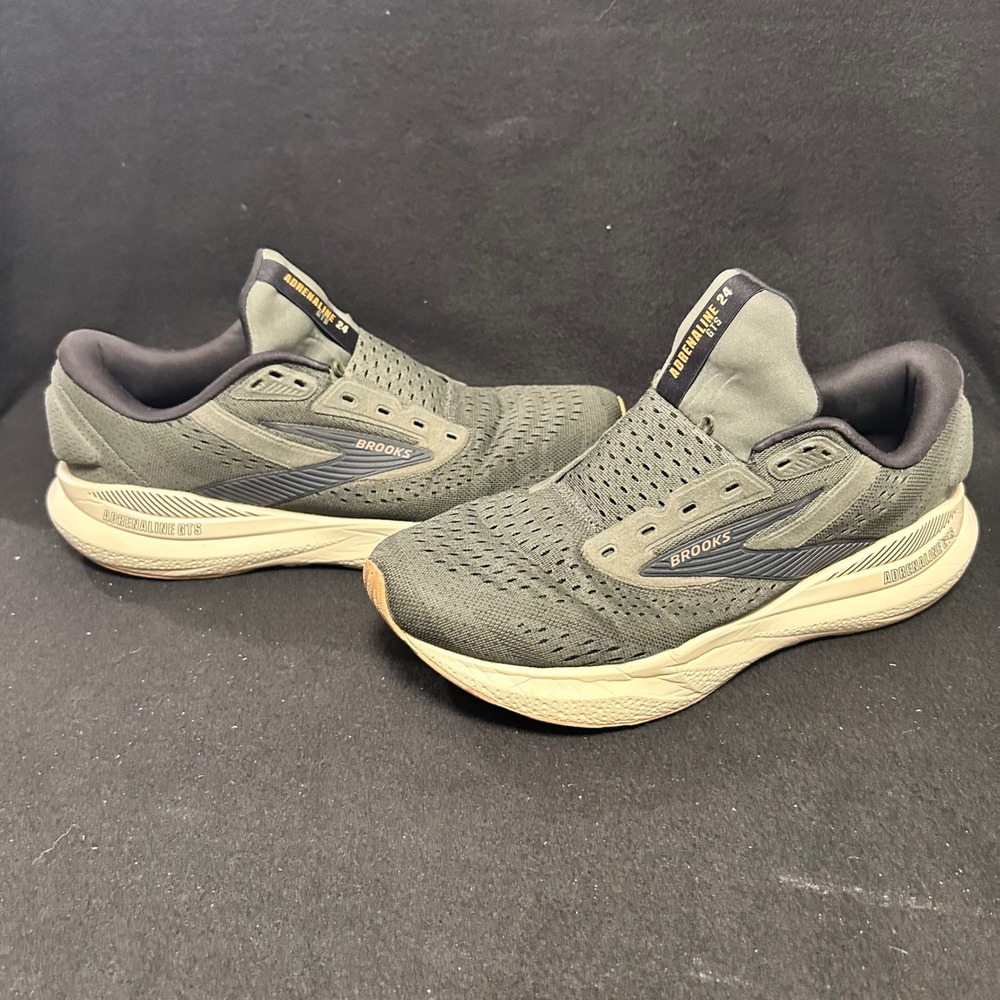 Brooks Adrenaline GTS 24 Running Shoes Mens 9.5 Green DNA LOFT No INSOLE LACES